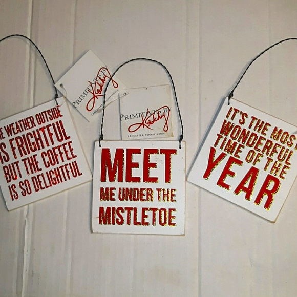Primitives by Kathy Other - NWT Lot of 3 Primitives By Kathy wood Ornaments